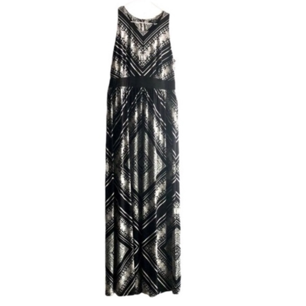 APT. 9 MONOCHROMATIC Black AND White GEOMETRIC Maxi Dress SIZE Medium